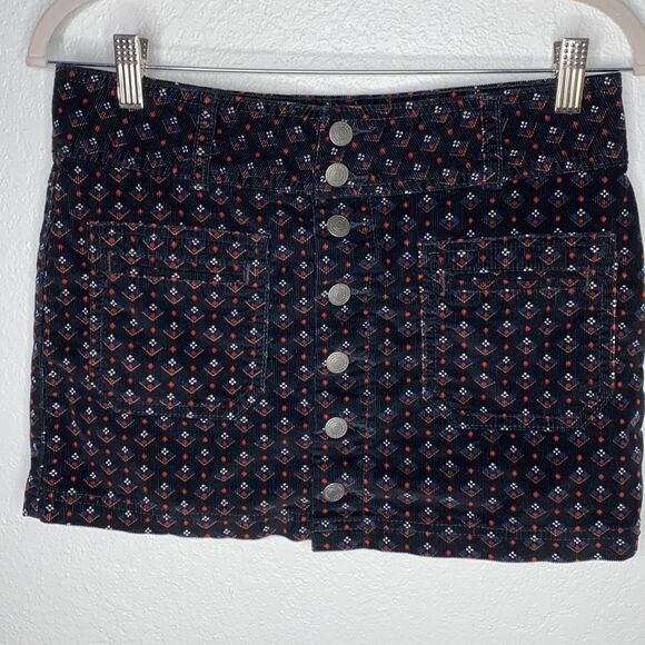Free People Button Up Corduroy Mini Skirt - Picture 2 of 10